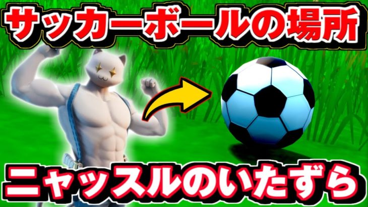 【フォートナイト】サッカーボールを100メートル蹴る/ニャッスルのイタズラ チャレンジ  完全攻略【ニャッスル】