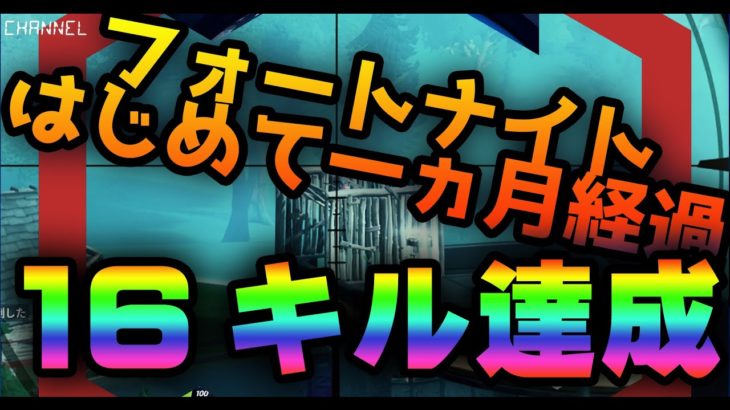 16キル達成！フォートナイトはじめて一ヵ月経過・・・キルレ上がる！【初心者ちょっと建築】