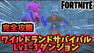 【フォートナイト】ワイルドランドサバイバルダンジョンLv1~Lv3完全攻略【Fortnite】