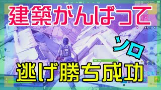 【Fortnite】建築しまくって逃亡作戦大成功のソロ攻略/マイクなし/バトルロイヤル/Battle Royale/Solo/PS4【フォートナイト】