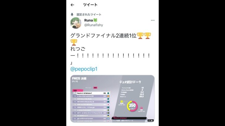るなさん＆ぺぽデュオFNCS2連覇!!#フォートナイト#FNCS#Rairy