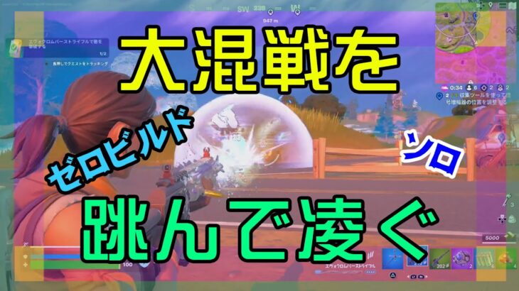 【Fortnite】大混戦をしぶとく生き抜いたゼロビルド/ソロ実況/日本語字幕付き/マイクあり/バトルロイヤル/Battle Royale/Solo/PS4【フォートナイト】