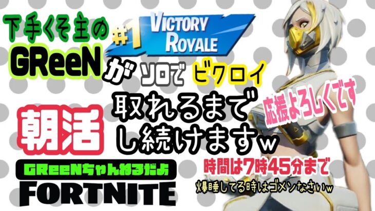 🍀朝活🍀ソロでビクロイするまで毎日!?早起きします /#フォートナイト/#fortnite