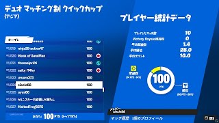 【フォートナイト】デュオ マッチング制 クイックカップ sess#4