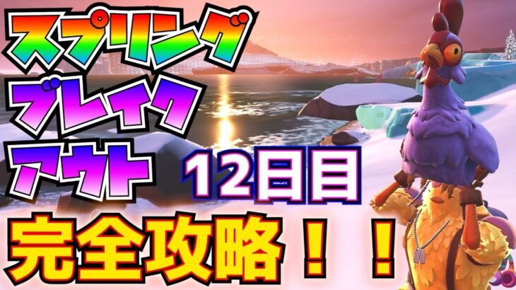 ①「１回のマッチで複数回ジャンプする」②「1回のマッチでヒールエッグ2個と肉1個を食べる」(スプリングブレイクアウト12日目)完全攻略！！【フォートナイト/Fortnite】