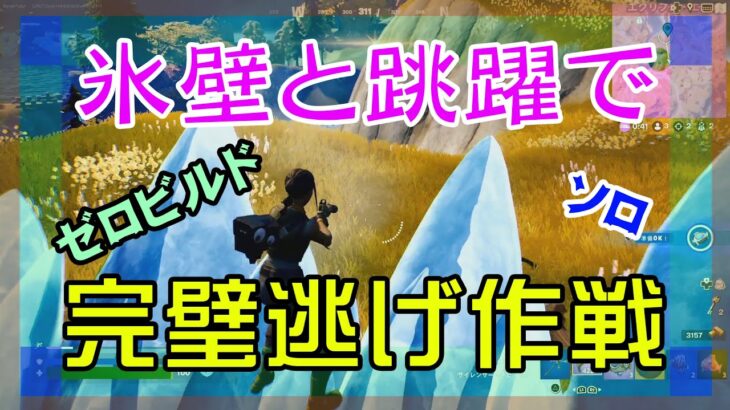 【Fortnite】氷壁と跳躍で敵の攻撃から逃げるゼロビルド/ソロ攻略/マイクなし/バトルロイヤル/PS4【フォートナイト】