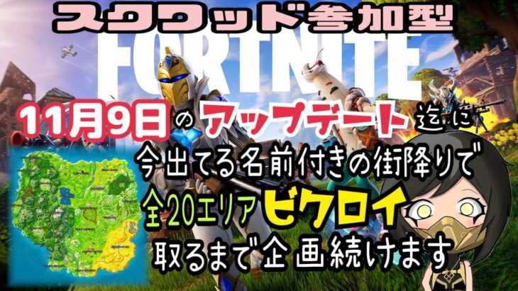 無言ソロで/名前付きの街(全20エリア)初動降りでビクロイ目指して行く～👑 #fortnite #フォートナイト #カスタム #ランク #ビクロイ