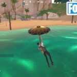 バスから飛び降りて着水する【フォートナイト Fortnite 水のチャクラ アバターコラボ 元素】