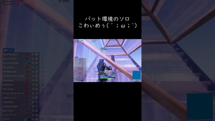 バット環境のソロこわぃめぅ(´；ω；`) #フォートナイト #fortnite #フォトナ