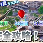 フォートナイト14日間、夏クエスト9日目、10日目、11日目完全攻略動画！￼#フォートナイト