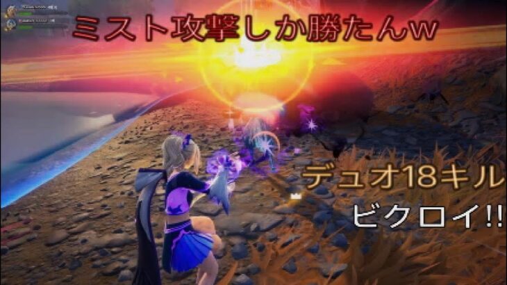 ミスト攻撃しか勝たんwデュオ18キルビクロイ‼︎［フォートナイト/ゼロビルド］#324