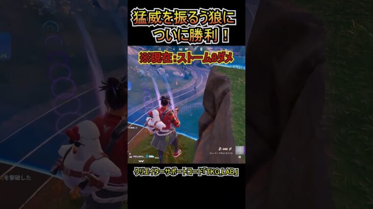 猛威を振るう狼（ストームビースト）に1v1でついに勝利！！#怪獣【フォートナイト/Fortnite】#shorts