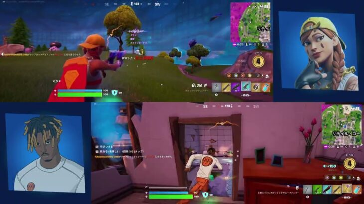 フォートナイト　デュオ　BLITZ ROYALE　スムーズな連携により、ビクトリーロイヤル達成！（甥っ子、上画面）