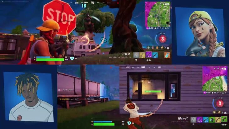 フォートナイト　デュオ　BLITZ ROYALE　チームの総合力の勝利　ビクトリーロイヤル達成！（甥っ子、上画面）