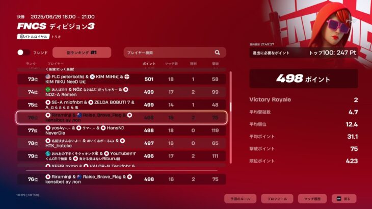 デュオ大会div3w【フォートナイト/Fortnite】
