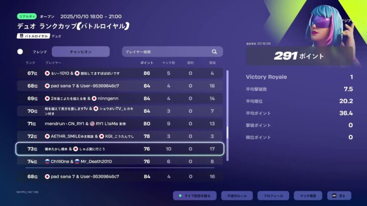 デュオ大会　　【フォートナイト/Fortnite】
