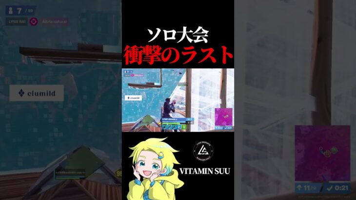 ソロ大会で衝撃のラスト【フォートナイト / Fortnite】#shorts  #lynx #FNCS   #びたみんすー