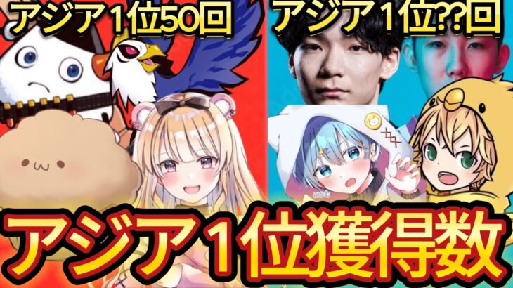 アジア1位獲得数最多は！？歴代最強選手たちのアジア1位回数がやばい！【フォートナイト/Fortnite】