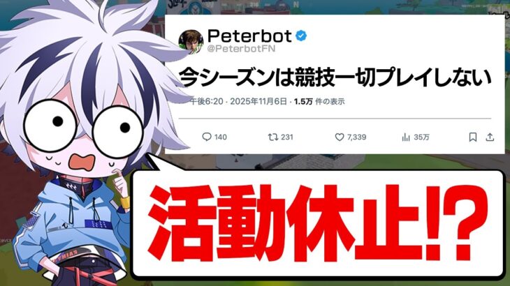 ピーターボット競技休止⁉トッププロが今シーズン全くプレイしてない件について…【フォートナイト/FORTNITE】